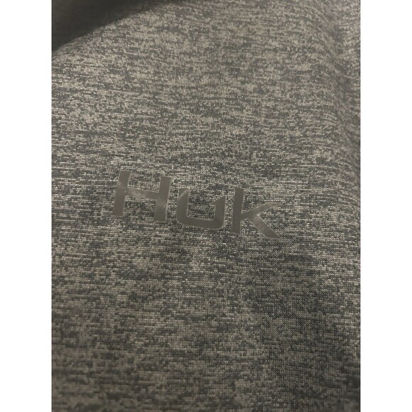 Huk Fishing Hoodie T-shirt Mens Size XL Gray Pullover 1/4 Zip Thin Performance - Picture 3 of 5